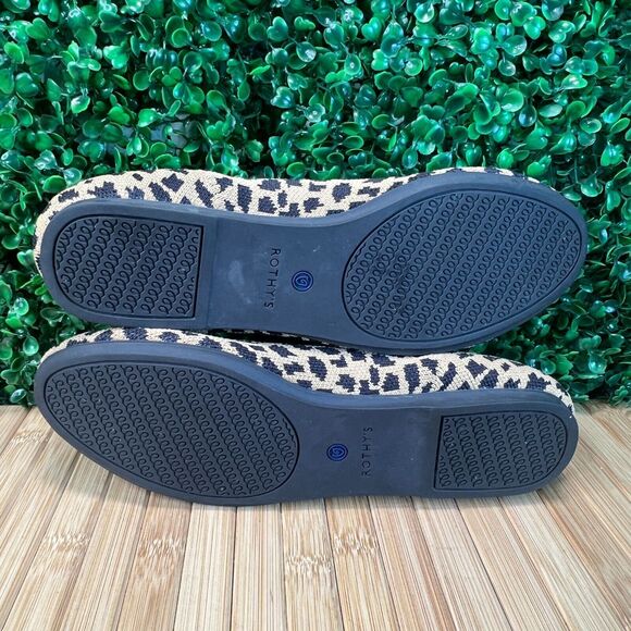Rothys Cheatah Print Round Toe Flats Women's Sz 8.5 US Office Teacher Work - Picture 6 of 8
